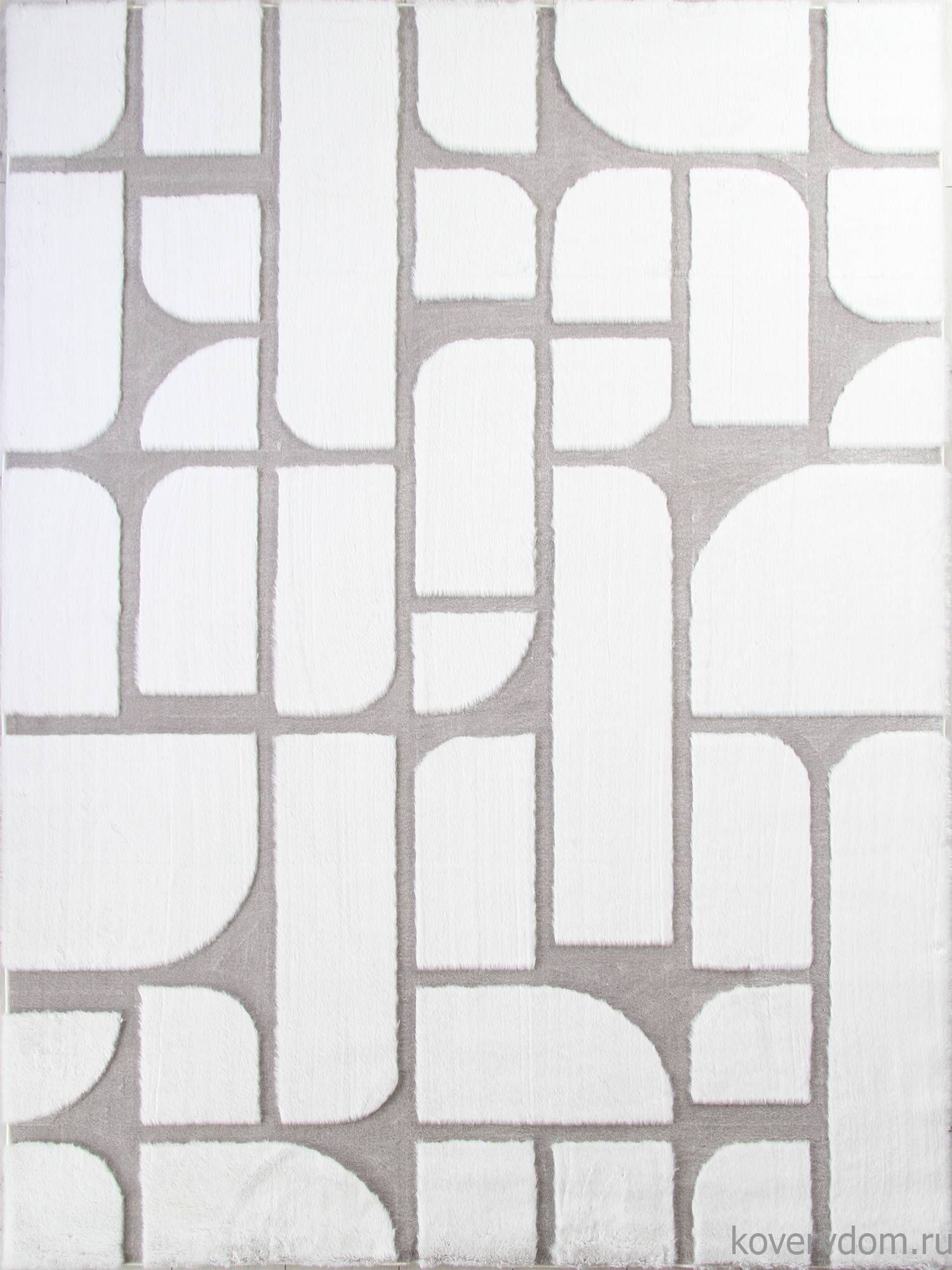 Ковер из искусственного меха RABBIT CARVING PX4001 CREAM / GREY