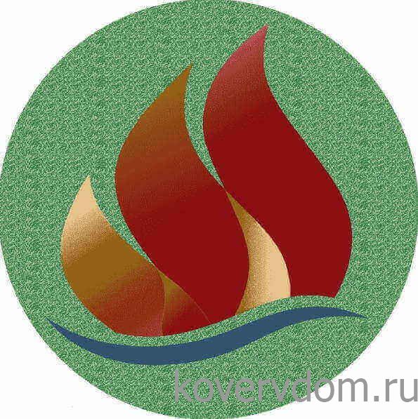 Детский ковер КОСТЕРОК зеленый КРУГ