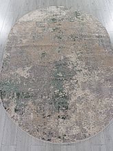 Пушистый ковер LIMAN F163 GRAY-GREEN Овал