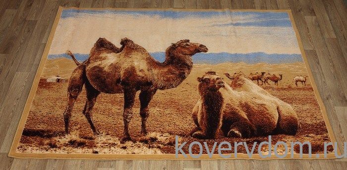 Шерстяной пейзажный ковер Hunnu 6S873 82 верблюды