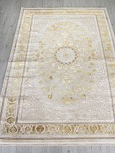 Пушистый круглый ковер DELINA A123B CREAM / GOLD FDY